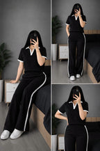 Ensemble Femme Casual Chic – Polo & Pantalon Large