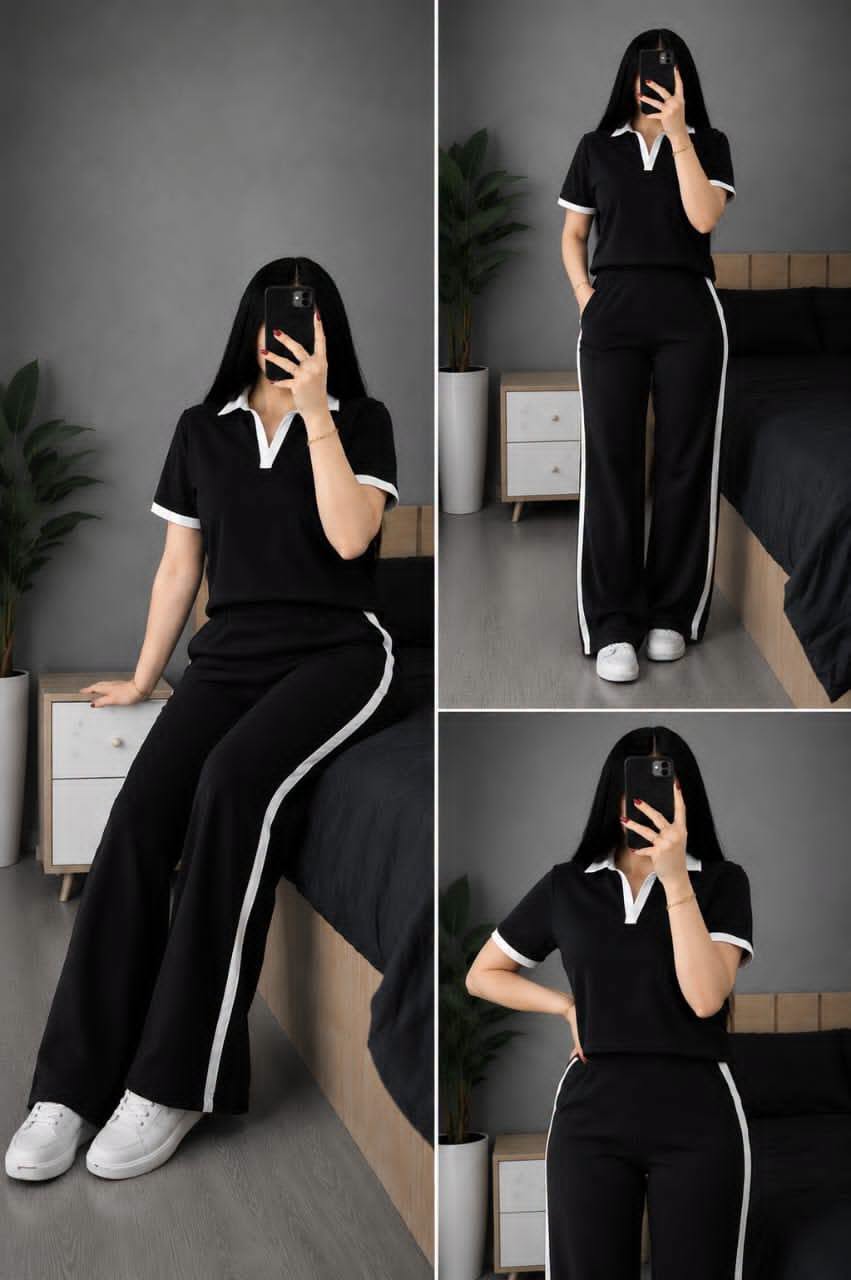 Ensemble Femme Casual Chic – Polo & Pantalon Large